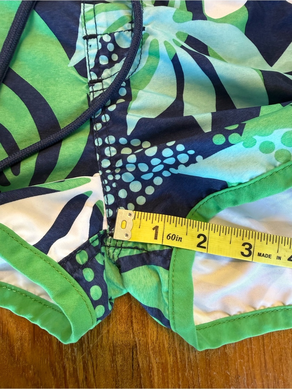 Vintage Y2K O’Neill Tropical Print Low Rise Board Shorts, Blue & Green, Small - Picture 5 of 6